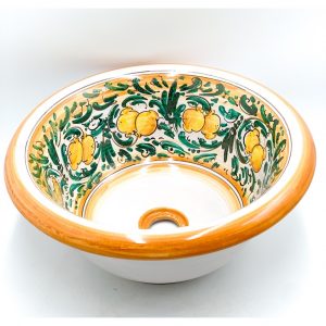 Lavello da incasso con foro decoro limoni ø44 h.20