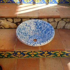 Lavello da incasso screziato blu ø37 h.17 cm