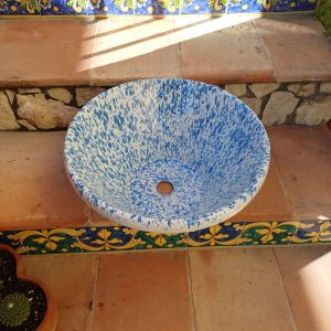 Lavello da incasso screziato blu ø44 h.20 cm