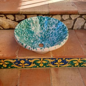 Lavello da incasso screziato verde ø37 h.17 cm