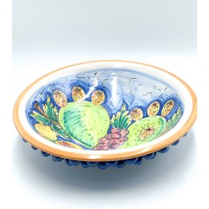 Ciotola decoro fichi d'india e uva ø35 h.9 cm