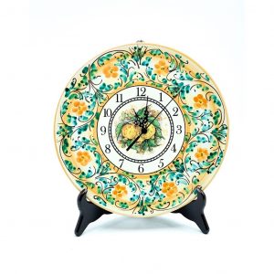 Piatto Orologio ceramica decoro 3 limoni ø25 cm