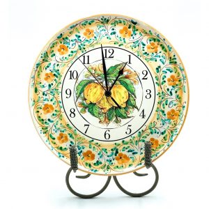 Piatto Orologio ceramica decoro 3 limoni ø31 cm