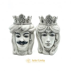 Coppia Testa di Moro Normanno Fumè cm.38
