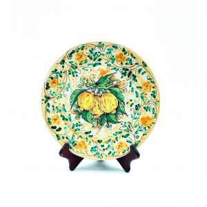 piatto liscio decoro 3 limoni diametro 25 cm