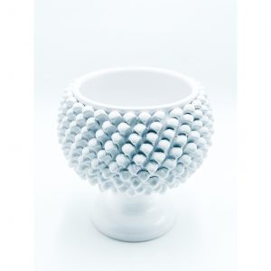 Pigna in Ceramica a Vaso decoro bianco ø22 øinterno15 h22
