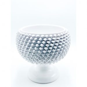 Pigna in Ceramica a Vaso decoro bianco ø32 øinterno27 h35