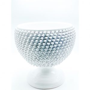 Pigna in Ceramica a Vaso decoro bianco ø45 øinterno36 h44