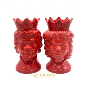Coppia Testa di Moro Abu Dhabi Rosso cm.30