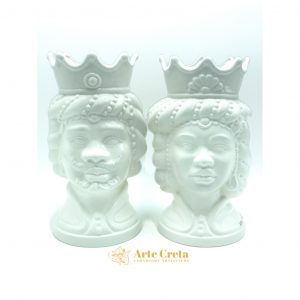 Coppia Testa di Moro Abu Dhabi Bianco cm.30
