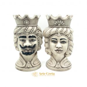 Coppia Testa di Moro Abu Dhabi Fumè cm.30