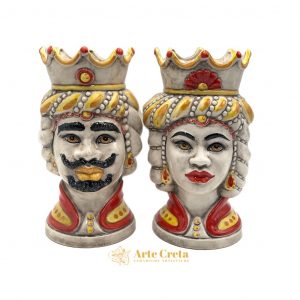 Coppia Testa di Moro Abu Dhabi Fumè Rosso cm.30