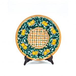 Piatto ceramica decoro limoni verde ø31 cm