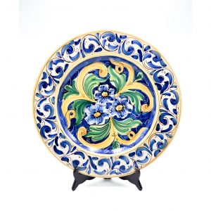 Piatto ceramica fiori blù ø43 cm