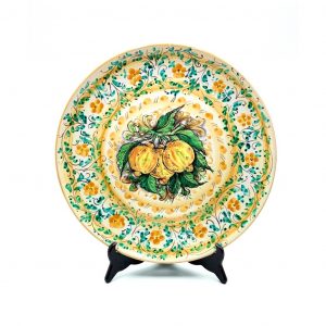 piatto liscio decoro 3 limoni diametro 37 cm