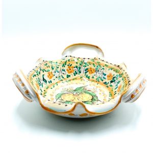 Centrotavola 3 Manici Decoro 3 Limoni ø38 h.12 cm