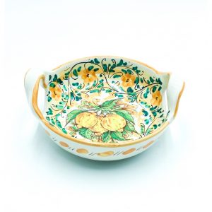 Ciotola 2 Manici Decoro 3 Limoni ø18 h.8 cm