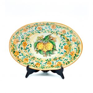 Piatto Ovale Decoro 3 Limoni cm.37x25