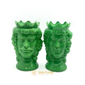 Coppia Testa di Moro Frutta Verde cm.27