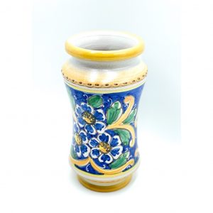 Portafiore decoro fiori blu h.28 cm