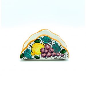 Porta Tovaglioli a Nuvoletta decoro Uva Limoni Melograni cm.15x7 h.9 cm