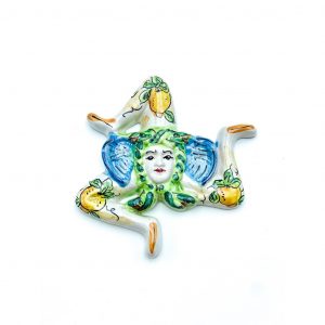 Trinacria in Ceramica decoro limoni cm.13.5