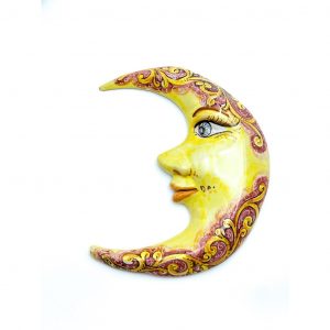 Luna in Ceramica decoro rosso cm.28.
