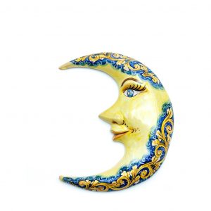 Luna in Ceramica decoro blu cm.28.